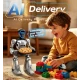 Robot interactiv inteligent AI Delivery XR G7 cu telecomanda comenzi vocale senzor de gesturi muzica dans