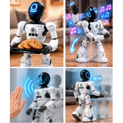 Robot interactiv inteligent AI Delivery XR G7 cu telecomanda comenzi vocale senzor de gesturi muzica dans