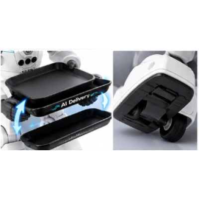 Robot interactiv inteligent AI Delivery XR G7 cu telecomanda comenzi vocale senzor de gesturi muzica dans