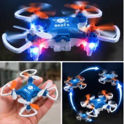 Mini Drona 895 Aerobat Four Axis telecomandata cu 4 elice lumini LED si functie de acrobații 360