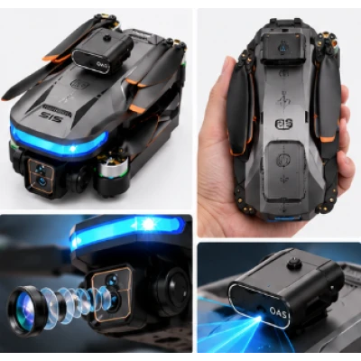Drona pliabila S15 Pro cu camera HD evitare obstacole pozitionare optica si telecomanda cu suport pentru telefon