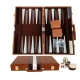 Set table de backgammon premium 28 × 19 cu piese de joc zaruri si cutie eleganta tip serviet