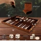 Set table de backgammon premium 28 × 19 cu piese de joc zaruri si cutie eleganta tip serviet