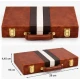 Set table de backgammon premium 28 × 19 cu piese de joc zaruri si cutie eleganta tip serviet