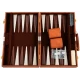 Set table de backgammon premium 28 × 19 cu piese de joc zaruri si cutie eleganta tip serviet