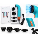 Uscator de par multifunctional Super Hairdryer 4 accesorii interschimbabile design ergonomic