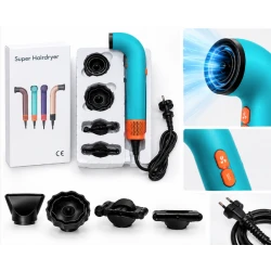 Uscator de par multifunctional Super Hairdryer 4 accesorii interschimbabile design ergonomic