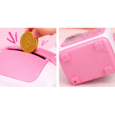 Pusculita interactiva pentru copii Robot Piggy Bank design robot cu ecran luminos