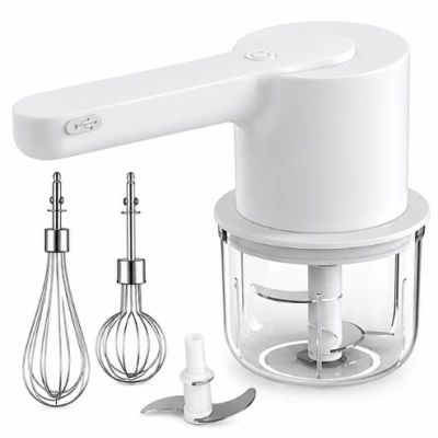 Mini Tocator electric multifunctional 2 in 1 cu teluri interschimbabile 300 ml