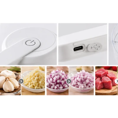 Mini Tocator electric multifunctional 2 in 1 cu teluri interschimbabile 300 ml