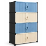Dulap modular de depozitare cu 8 usi si manere 4 niveluri 63 × 32 × 120 cm