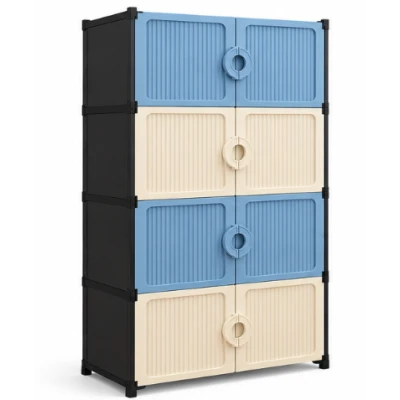 Dulap modular de depozitare cu 8 usi si manere 4 niveluri 63 × 32 × 120 cm