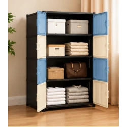 Dulap modular de depozitare cu 8 usi si manere 4 niveluri 63 × 32 × 120 cm
