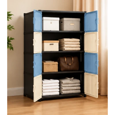 Dulap modular de depozitare cu 8 usi si manere 4 niveluri 63 × 32 × 120 cm