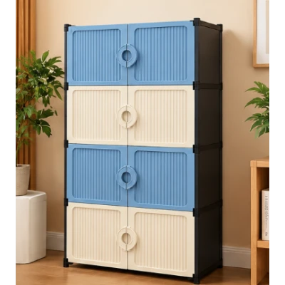 Dulap modular de depozitare cu 8 usi si manere 4 niveluri 63 × 32 × 120 cm