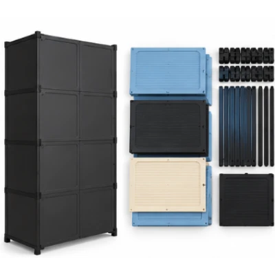 Dulap modular de depozitare cu 8 usi si manere 4 niveluri 63 × 32 × 120 cm