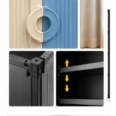 Dulap modular de depozitare cu 8 usi si manere 4 niveluri 63 × 32 × 120 cm