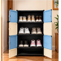 Dulap modular pentru incaltaminte cu 6 usi si manere tip inel 3 niveluri 63 × 32 × 90 cm
