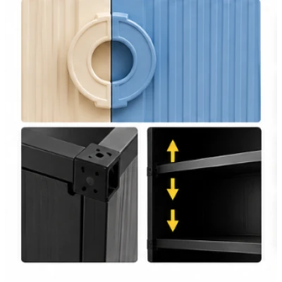 Dulap modular pentru incaltaminte cu 6 usi si manere tip inel 3 niveluri 63 × 32 × 90 cm