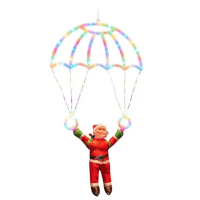 Mos Craciun cu Parasuta Luminoasa MULTICOLORA 40x80 cm pentru Decor Festiv Cod 1500 50C