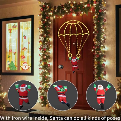 Mos Craciun cu Parasuta Luminoasa MULTICOLORA 40x80 cm pentru Decor Festiv Cod 1500 50C