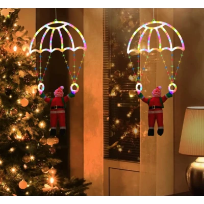 Mos Craciun cu Parasuta Luminoasa MULTICOLORA 40x80 cm pentru Decor Festiv Cod 1500 50C