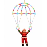 Mos Craciun cu Parasuta Luminoasa MULTICOLORA 40x80 cm pentru Decor Festiv Cod 1500 50C