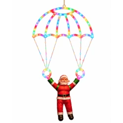 Mos Craciun cu Parasuta Luminoasa MULTICOLORA 40x80 cm pentru Decor Festiv Cod 1500 50C