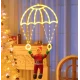 Mos Craciun cu Parasuta Luminoasa ALB CALD 40x80 cm pentru Decor Festiv Cod 1500 50G