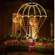 Mos Craciun cu Parasuta Luminoasa ALB CALD 40x80 cm pentru Decor Festiv Cod 1500 50G