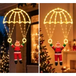 Mos Craciun cu Parasuta Luminoasa ALB CALD 40x80 cm pentru Decor Festiv Cod 1500 50G