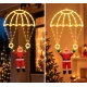 Mos Craciun cu Parasuta Luminoasa ALB CALD 40x80 cm pentru Decor Festiv Cod 1500 50G