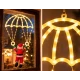 Mos Craciun cu Parasuta Luminoasa ALB CALD 40x80 cm pentru Decor Festiv Cod 1500 50G