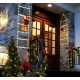 Decoratiune Scara Luminoasa de Craciun cu Mos Craciun si Steluta LED Multicolora 1.5 m 6 Trepte