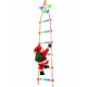 Decoratiune Scara Luminoasa de Craciun cu Mos Craciun si Steluta LED Multicolora 1.5 m 6 Trepte