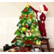 Brad de Craciun din Fetru pentru Copii cu 32 de Decoratiuni Detasabile 100 × 70 cm