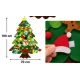 Brad de Craciun din Fetru pentru Copii cu 32 de Decoratiuni Detasabile 100 × 70 cm