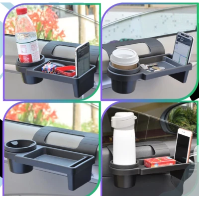 Suport Auto universal 2 in 1 pentru pahar si telefon organizator cu montare pe geamul usii