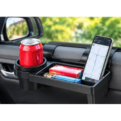 Suport Auto universal 2 in 1 pentru pahar si telefon organizator cu montare pe geamul usii