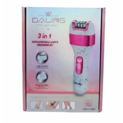 Set epilator pentru Femei Daling DL 6021 tip 3 in 1 Epilator Aparat de Ras si Pila Electrica pentru Calcaie