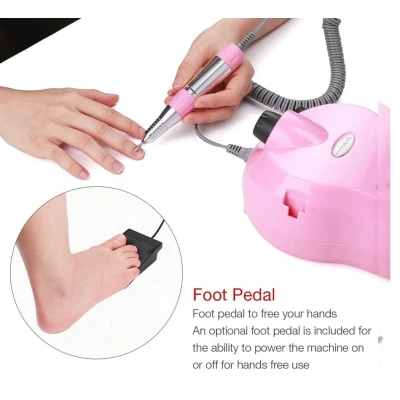 Freza Electrica pentru Unghii Profesionala cu Pedala de Picior viteza Reglabila