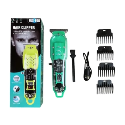 Trimer de Tuns Profesional Hair Clipper HLS T08 reincarcabil USB Display LED 4 Piepteni