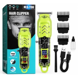 Trimer de Tuns Profesional Hair Clipper HLS T08 reincarcabil USB Display LED 4 Piepteni