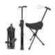 Baston Multifunctional Pliabil cu Scaun Integrat lanterna LED si maner ergonomic pentru Sprijin si Odihna
