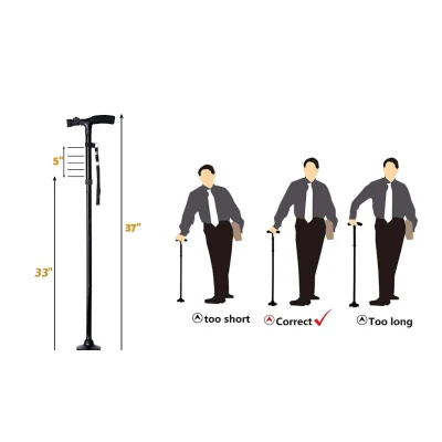Baston Multifunctional Pliabil cu Scaun Integrat lanterna LED si maner ergonomic pentru Sprijin si Odihna