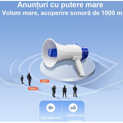 Megafon Portabil Inteligent SD 7S cu Sirena si Functie de inregistrare Vocala