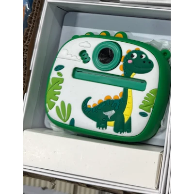 Aparat Foto Instant pentru Copii Model DINOZAUR VERDE cu Imprimare Foto
