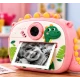 Aparat Foto Instant pentru Copii Model DINOZAUR ROZ cu Imprimare Foto
