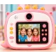 Aparat Foto Instant pentru Copii Model DINOZAUR ROZ cu Imprimare Foto