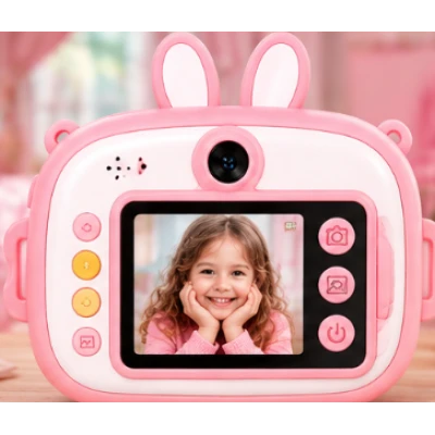 Aparat Foto Instant IEPURAS pentru Copii Sweet Bunny ROZ cu Imprimare Termica